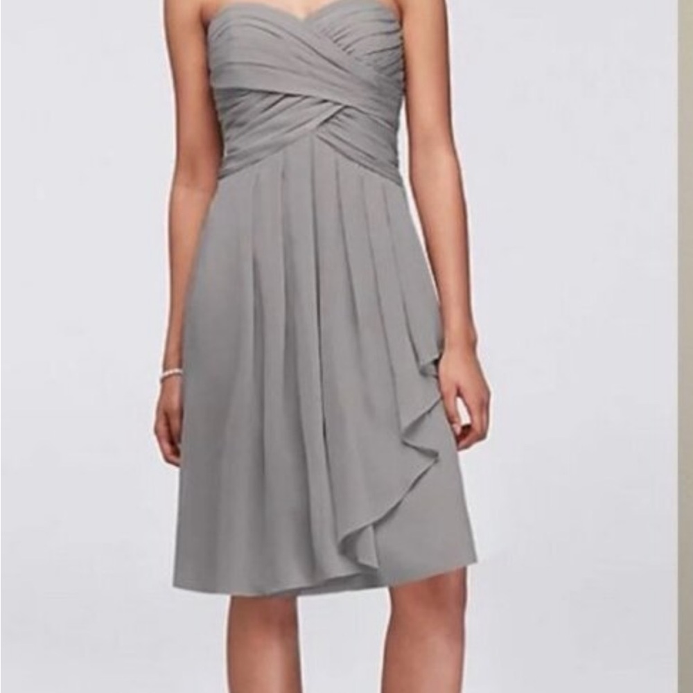 David's Bridal Strapless NAVY BLUE Dress - Size 4